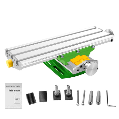 Cross Slide Milling Table With X-Y Axis Precision, dovetail grooves, M10 screw, aluminum, for mini drill press and CNC retrofit