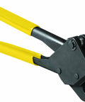 PureFlow One Half Inch Zero Lead Compact Angled PEX Crimp Hand Tool With Yellow Handle For Quick Quiet Pro Grade PEX Fittings And Simple Snap To Fit Crimping