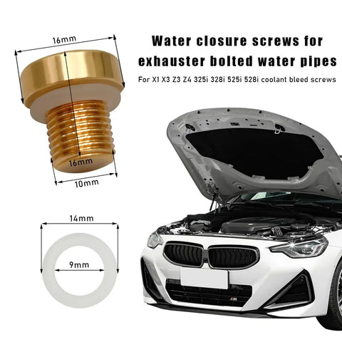 Radiator Coolant Expansion Tank Bleeder Screw With Tough Rubber O Ring Sweet Fitment For Bmw X3 X5 Z3 Z4 325i 328i 525i 528i showing dimensions and structure.