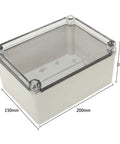 Rock Solid ABS Electrical Junction Box With Clear View Lid And Totally Waterproof Seal For Outdoor Electronic Projects And Wiring Gear That Is Actually Built To Last, 200x150x100mm.