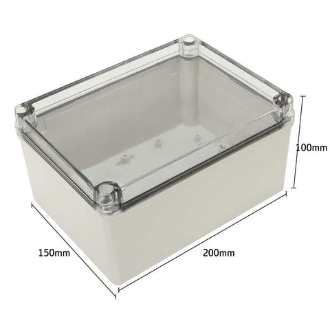 Rock Solid ABS Electrical Junction Box With Clear View Lid And Totally Waterproof Seal For Outdoor Electronic Projects And Wiring Gear That Is Actually Built To Last, 200x150x100mm.