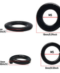 100 Sets Stainless Steel Flat And Spring Washers Kit For Bolts M5 Size Heavy Duty Includes 100 Flat Gaskets And 100 Split Lock Washers Black Zinc Plated Corrosion Resistant Hardware Pack, M5 black washers sizes