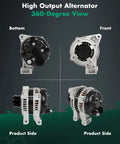 High Output 12V 155Amp Alternator Replacement Fits 2013 2016 Cadillac SRX Chevrolet Equinox GMC Terrain V6 3.6L 6 Groove