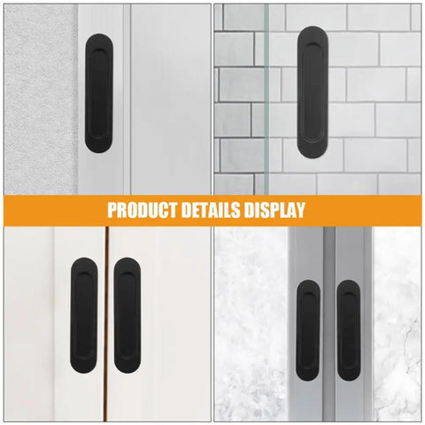4 Pack Recessed Door Pulls With Strong Adhesive For Sliding Closet Doors And Panel Doors shown on various surfaces