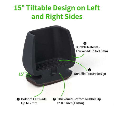 16 Pack Extra Small Chair Leg Protectors With Thick 5mm Felt Pads For Hardwood Floors Round Black Furniture Sliders And Leg Caps For Metal Bar Stools Fits 0.55 To 0.75 Inch Legs Easy Glide Durable Floor Saver