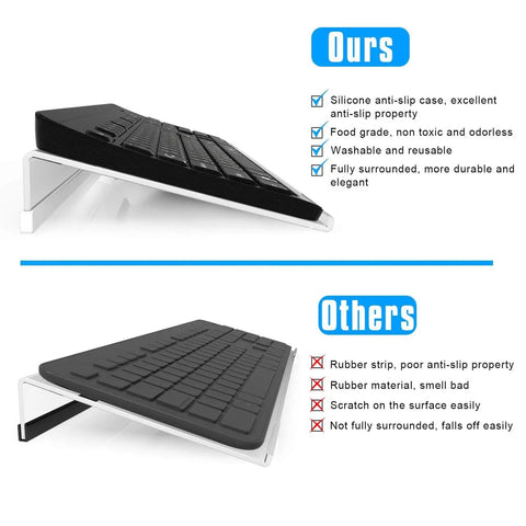 Clear Acrylic Tilted Keyboard Holder For Ergonomic Typing And Gaming On Your Desk Setup With Anti Slip Silicone Case lightweight comparison