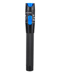Aluminum pen-type fiber optic visual fault locator (VFL) with blue switch and knurled black body