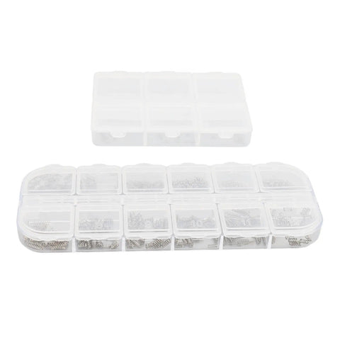 400 Piece Compression Springs Assortment Kit With 12 Sizes And 100 Card Spring Pins in plastic storage box