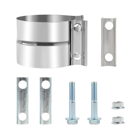 Heavy Duty 3.5 Inch Exhaust Clamp Kit 4 Pack Universal Lap Joint Band Clamp Stainless Steel Sleeve Coupler components