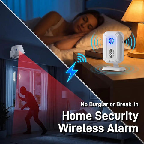 Motion Sensor Doorbell For Elder Care And Dementia Patients, Wireless Bed Alarms, Fall Detection Alarm For Seniors displayed in use