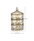 Premium Clear Glass Canisters For Coffee And Sugar, wide mouth storage jars stacked, 22.5cm tall, decorative kitchen organization