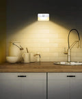 Six Pack Mini Motion Sensor Stair Lights Battery Powered Night Lights For Indoor Stairs Hallways Cabinets Bathrooms And Kitchens 40 Lumen 3000K LED Cordless Auto On Motion Activated Safe Step Lighting illuminating kitchen countertop