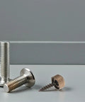24 Pcs Top Shelf Mirror Screws With Self Tapping Tips And Snug Decorative Caps for wall mounting on flat surface.