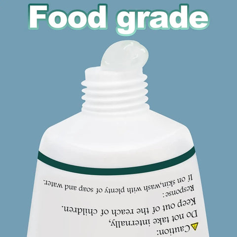 Close-up of Food Grade Silicone Grease with open tube, white color, NSF approved, safe for drinking water, 1 oz, 2 pack