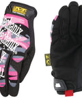 Women's Pink Camouflage Work Gloves With Secure Fit, Flexible Grip, Touchscreen Compatible, Rugged 0.8mm Synthetic Leather