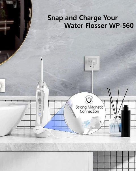 Replacement Magnetic Charging Cord For Water Flosser WP 560 562 563 567 569 Not For WP 580 Series, in use with flosser.
