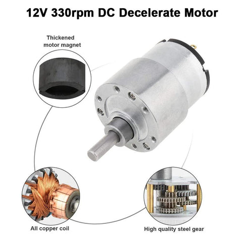 Moebius 4WD robot motor; silver aluminum 12V DC gear motor with mounting flange