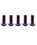 Badass Gr5 Aviation Grade Titanium Screws M8 X 20 mm Iso7380 Button Head Hex Socket Cap Bolts In Slick Burnt Blue Finish tough fasteners, pack of five