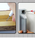 Real Deal Deep Hole Marker Pens 15 Pack Black Ink in use marking wood and wall for precision woodworking engineering projects.