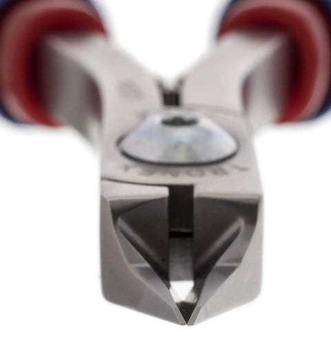 Cutters With Taper Head Relieved Flush Edges And Standard Handle Made In Usa From High Grade Alloy Steel Hardened To HRC 63 With Bearing Ring Lap Joint Design For Precision 16 Gauge And Finer Sheet Metal Work