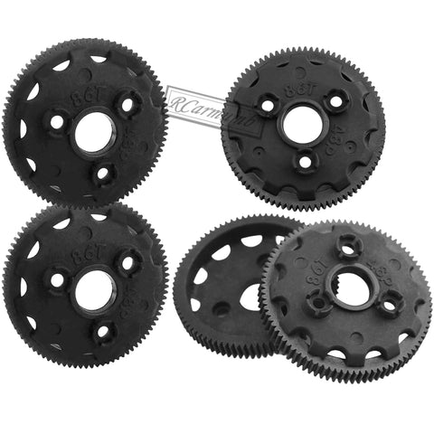 One Tenth Scale Slash Rustler Stampede Bandit 2WD VXL XL5 Beefed Up Spur Gear Upgrade Kit Tough Nylon 76T 48P 86T Gears Durable Replacement Parts Five Piece Set Replaces 4686