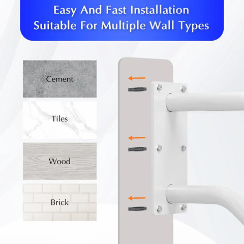 Easy installation guide for Heavy Duty Iron Wall Mount Stair Hand Rail With A Hella Strong Non Slip Grip For Outdoor Steps Or Bathroom Porch Classic White Finish.