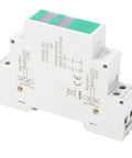 Side view of DC Voltmeter With 3 Digit LED Display 11 To 310V Plug And Play DIN Rail Mount Voltage Meter for industrial panels.