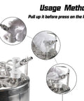 Ball Lock Gas Disconnect One Quarter Inch MFL With Stainless Steel Swivel Nuts For Homebrewing No Fuss Quick Disconnect Includes Two Worm Clamps Durable PBT Fittings Easy Keg Connection And Leak Free Fit on keg with hand connecting gas line