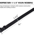 Heavy Duty Adjustable Rifle Sling 1.25 Inch Nylon Strap With D Ring Loop For Hunting 2 Pack Tactical Gun Sling Easy Quick Setup No Tools Required For Fast Deploy showing 1 1/4 inch width and 16 inch length with tubular construction