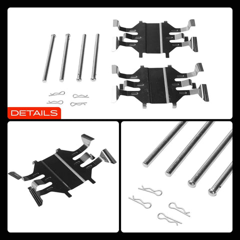 Premium Front Side Disc Brake Hardware Kit For Infiniti FX50 And G37 Plus Nissan 370Z Q50 Q60 Q70 Models Keeping Your Ride Snappy And Safe With Heavy Duty Clamps And Slides That Make A Real Difference., steel brake clips and pins kit