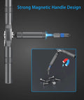 Close-up of All In One 24 In 1 Magnetic Ratchet Screwdriver Set With Detachable Handle and S2 Steel Bits, showing magnetic tip holding a screw.