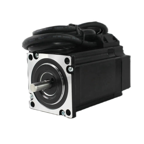 Heavy Duty LC57H280 Closed Loop Stepper Motor For Industrial Machineries Featuring 1000 PPR Resolution And 2.2 N M Torque showing side view with attached cables.