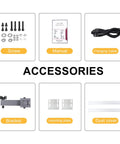 Shop Tough Two Axis Dros Kit Featuring Precision Linear Scale Digital Readout Gauge For Milling Lathe And Drill Equipment Zero Point Zero Zero Five Mm Tolerance No Hassle Setup Silver accessories including screws, manual, bracket, charging cable.