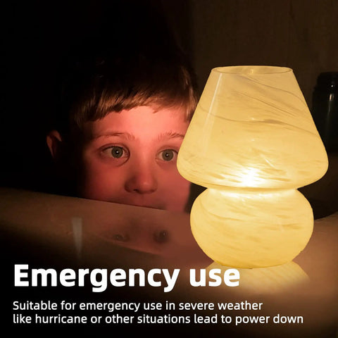 Cordless Mushroom Lamp With Battery Power And Timer, Portable Table Light With Warm White LED Bulb for cozy cloud decor in emergencies
