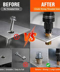 Premium Head Rivet Nut Tool Kit For Professionals And DIYers M3 To M12 With 55 Pieces Mandrels Fasteners Steel Inserts Perfect For Sheet Metal Jobs Auto Repair And Home Projects You Gotta Get This Heavy Duty Set before and after sheet metal threaded insert demo