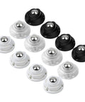 1 Inch Self Adhesive Caster Wheels With Low Profile 360 Degree Swivel Stainless Steel Rollers For Furniture, Appliances, Storage And Mop Buckets, Each Wheel Supports Up To 28 Lbs, Black Finish, 4 Pack, multiple angle view