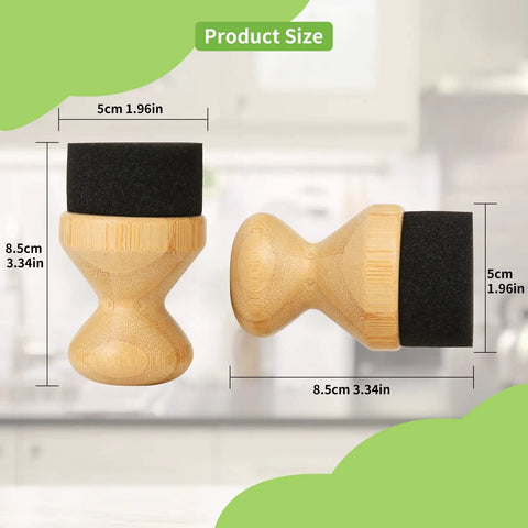 2 Pack Natural Bamboo Cutting Board Oil And Wax Applicator Set For Easy, Even Oiling And Long Lasting Wood Finish On Kitchen Boards, Perfect For DIY Finishing And Food Safe Maintenance, size 8.5cm x 5cm
