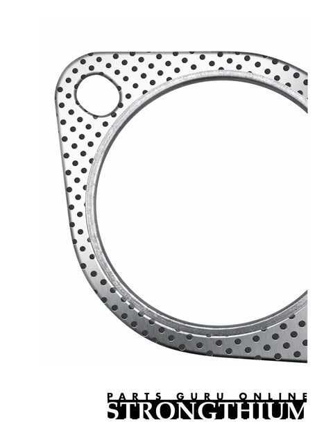 Exhaust gasket, 2.5-inch, for 2-bolt muffler flange; high-temp metal, Strongthium (Amazon brand).