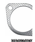 Strongthium 3-inch exhaust gasket, metal with perforated finish, two-bolt flange (front view)