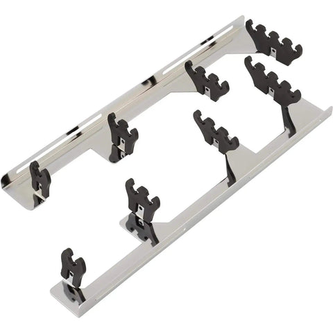 Slick Chrome Wire Loom Kit With Sliding Tabs For V8 Engines, Includes Two Looms And Black Insulator Dividers, Universal Fit