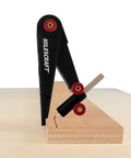Straight Shooting Scribing And Compass Tool With Flex Head, Spring Locked Precision Tip, No Sweat Grip Adapter, Pop Out Sharpener, Heavy Duty Layout Gauge For Woodworking And Drywall Projects on wooden surface.