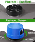 Close-up of photocell sensor on 300W LED Parking Lot Light With Dusk To Dawn Photocell Sensor, 42000 Lumens, Surge Protected Shoebox Style Area Light.