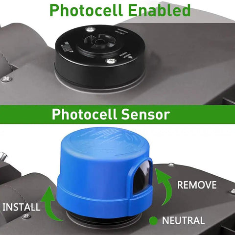 Close-up of photocell sensor on 300W LED Parking Lot Light With Dusk To Dawn Photocell Sensor, 42000 Lumens, Surge Protected Shoebox Style Area Light.