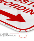 Customizable Square Left Or Right Arrow Sign For Office And Biz, .40 mil aluminum thickness close-up