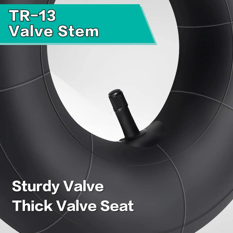 Two Pack Universal Inner Tubes For 8 Inch Wheels With TR13 Straight Valve Stem Fits 3.50-8 3.25-8 3.00-8 4.00-8 For Wheelbarrows Lawn Mowers Hand Trucks Garden Carts Wagons Generators Heavy Duty Natural Rubber With 4X Thick Puncture Resistant Design featuring TR13 valve