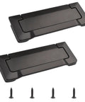 2 Pack Pocket Door Drawer Handle Flush Pull Concealed Furniture Handle Screws Included For Cabinets Closets And Drawers Matte Black Zinc Alloy 96mm Hole Center Hidden Pull Knob Set For Modern Cabinets