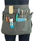 Dang Tough Canvas Tool Belt Bag Multi Pocket Work Apron Rugged Gear Pouch Built Like A Tank For Hardcore Gardening with tools.