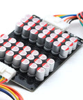 High Output 5A Active Battery Equalizer Balance Board For 10S To 14S Series Cells with multiple capacitors and wiring connections.