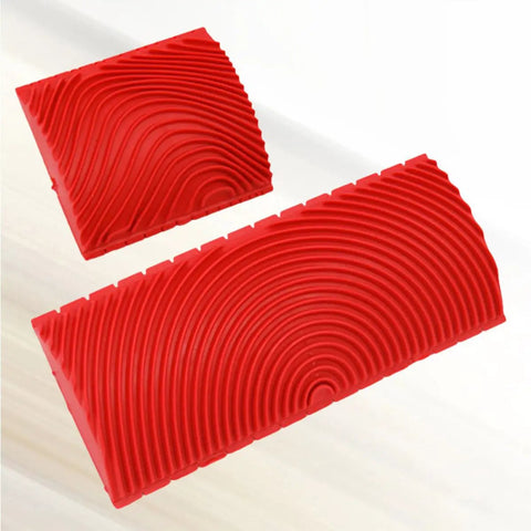 Top Shelf Faux Wood Grain Roller Stamp Set Easy Peasy Wall Craft Decor Solid Two Pack Durable Rubber Comfort Handles smooth textured rollers.