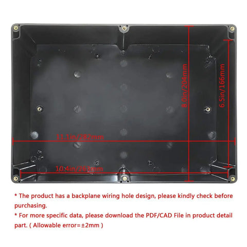 Pro Grade Abs Plastic Project Box Featuring IP65 Beat The Rain Seal For Garage Builds And Roofline Work Kickass Junction Housing interior dimensions with backplane wiring design.